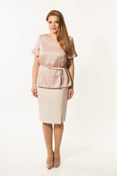 Блуза, юбка ELGA 22-495 персиковый - фото 1