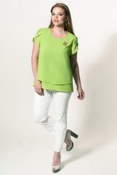 Блуза Djerza 0144 зеленый - фото 3