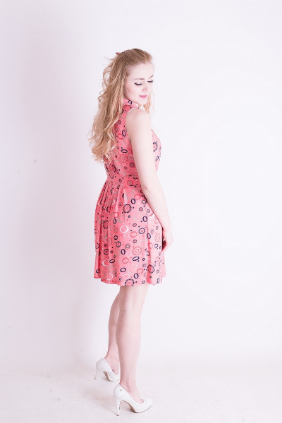 Платье Mita КМ397 красный-кружочки - фото 3