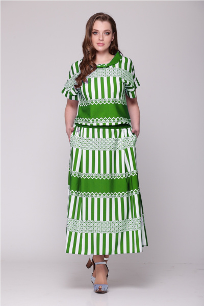 Платье LadisLine 563 зеленый - фото 1