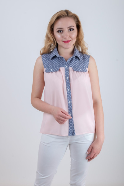 Блуза Mita ЖМ884 розовый - фото 1