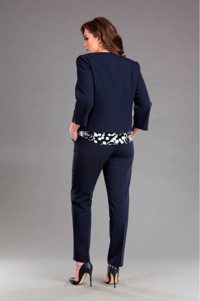 Блуза, брюки, жакет Liona Style 577 синий - фото 2