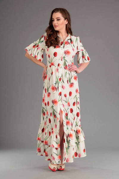 Платье Liona Style 579 молочный - фото 1