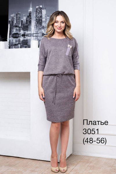 Платье Nalina 3051 пудра - фото 1