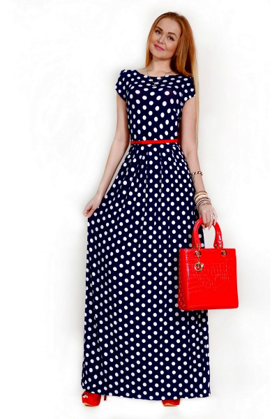Платье Monica 55151 9-т.синий+белый-средний-горох - фото 1
