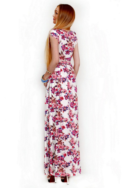 Платье Monica 55151 15-молоко+розовые-цветы - фото 2
