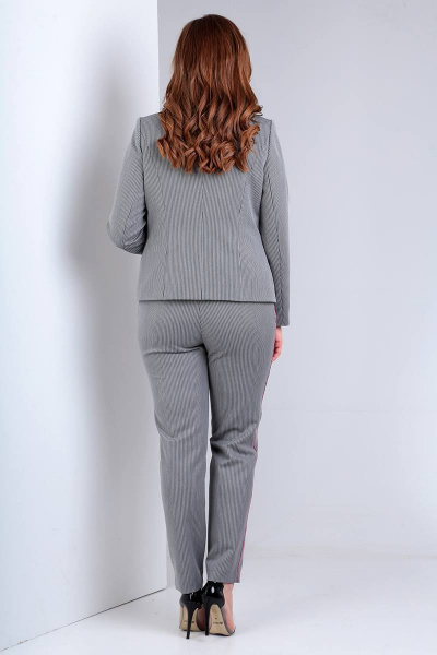Блуза, брюки, жакет Liona Style 719Б серый+фуксия - фото 2