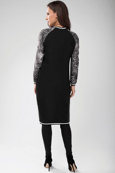 Платье Teffi Style L-1452 черный-серый_муссон - фото 3
