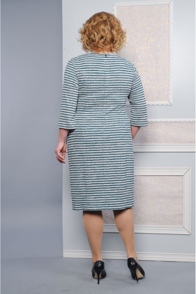 Платье Lady Style Classic 1234 серый-бирюза - фото 2