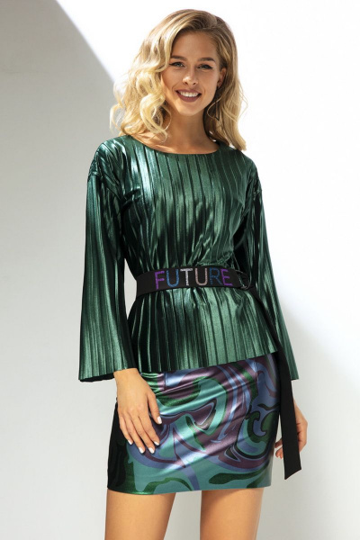 Блуза, юбка LaVeLa L40004 зеленый/черный - фото 1