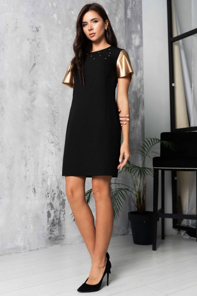 Платье LadisLine 1156 черный-золото - фото 3