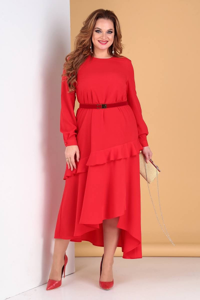 Платье Liona Style 722 красный - фото 1