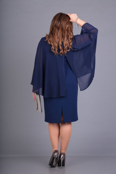 Платье ANASTASIA MAK 674 темно-синий. - фото 5