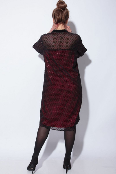 Платье SOVA 11048  черно-красный - фото 6