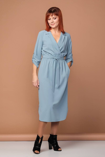 Платье Соджи 405/1 серо-голубой - фото 1