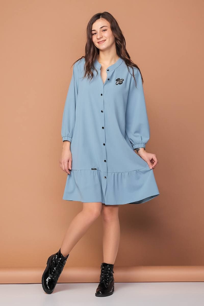 Платье Соджи 422 серо-голубой - фото 1