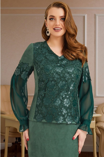 Блуза, юбка Lissana 3849 зеленый - фото 3