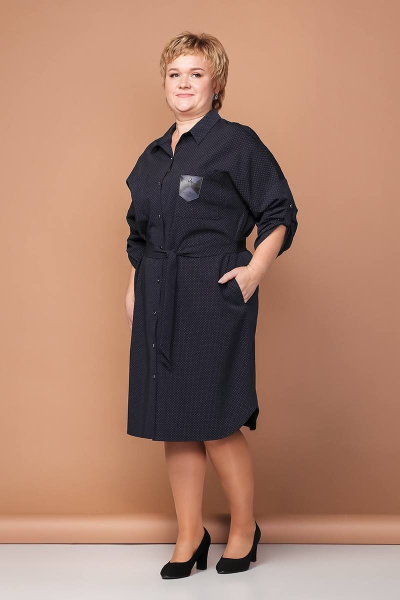 Платье Соджи 398 темно-синий - фото 1