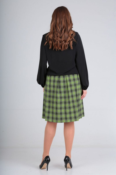Блуза, юбка Диомант 1380 черный/зеленый - фото 3