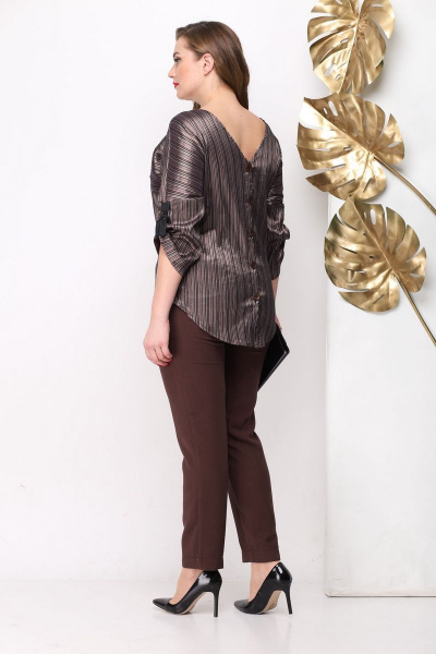 Блуза, брюки Michel chic 1148 коричневый - фото 4