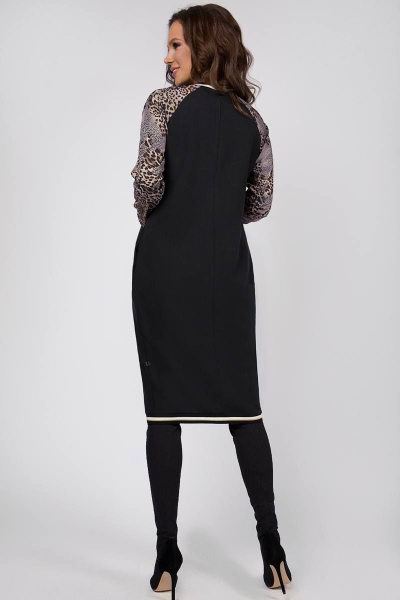 Платье Teffi Style L-1452 черный_-коричневый_муссон - фото 3