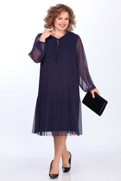 Платье Lady Secret 3622/1 синий+горох - фото 1