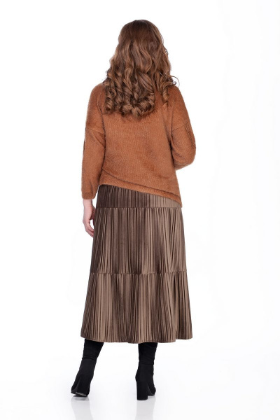 Джемпер, юбка TEZA 282 карамень-коричневый - фото 2