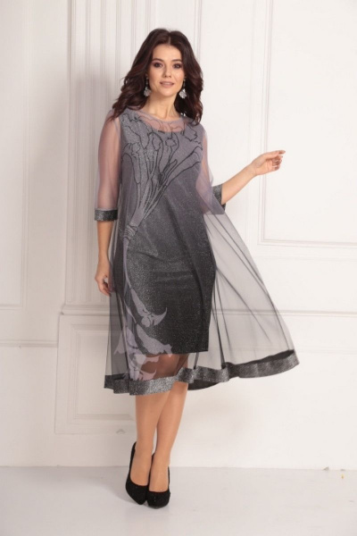 Платье Solomeya Lux 650 серый+калла - фото 1