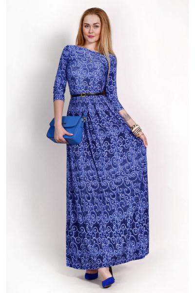 Платье Mont Pellier 812 3-голубые-завитки - фото 1