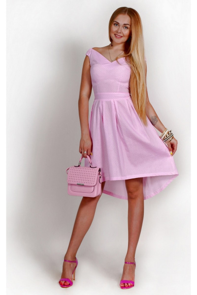 Платье Laskany 94234 13-розовый+белый - фото 1