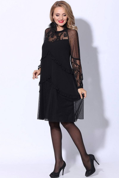 Платье LeNata 11079 черный - фото 2