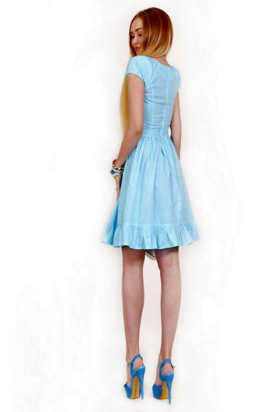 Платье Monica 55150 6-голубая-волна+белый-горох - фото 2