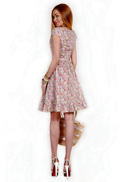 Платье Monica 55150 7-оливка+цветы - фото 2