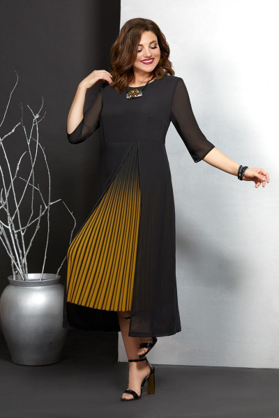 Платье Mubliz 420 черный-желтый - фото 2