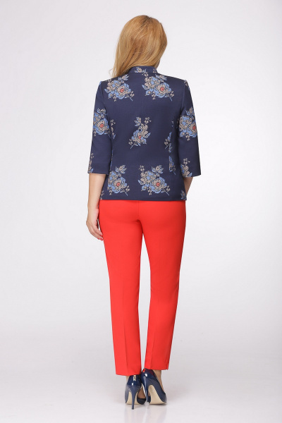 Блуза, брюки Bonna Image 280 темно-синий+красный - фото 2