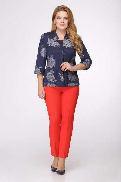 Блуза, брюки Bonna Image 280 темно-синий+красный - фото 1