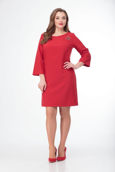Платье Anelli 376 красный - фото 1