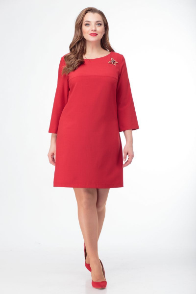 Платье Anelli 376 красный - фото 2