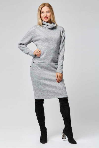 Платье Arisha 1138-1 серый - фото 1