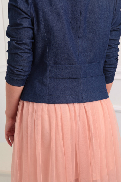 Жакет, юбка VIA-Mod 360 темно-синий+персиковый - фото 2