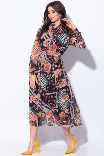 Платье LadisLine 1190 крупные_цветы - фото 2