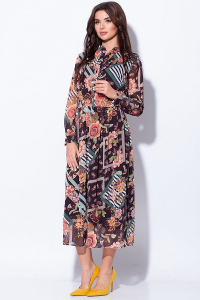 Платье LadisLine 1190 крупные_цветы - фото 1