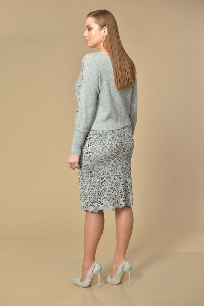Джемпер, юбка Lady Style Classic 2028 серый - фото 2