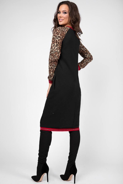 Платье Teffi Style L-1452 черный-красный_довяз - фото 3