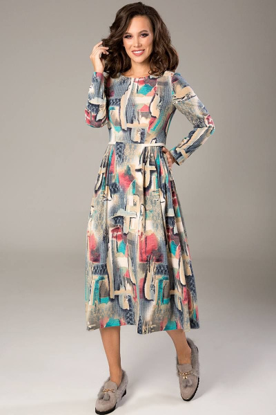 Платье Teffi Style L-1364 акварель - фото 2