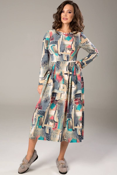 Платье Teffi Style L-1364 акварель - фото 1