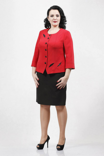 Жакет, юбка MadameRita 735 красный+черный - фото 1