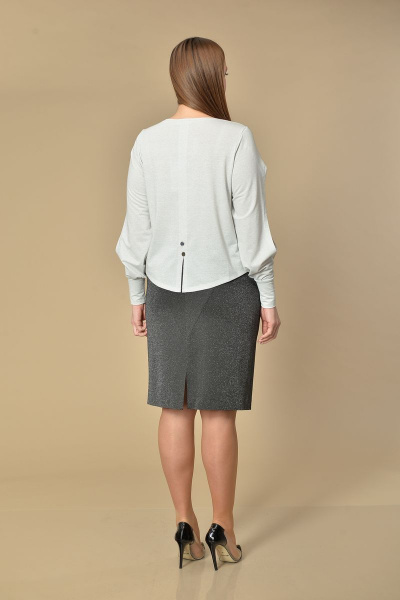 Джемпер, юбка Lady Style Classic 2029 серый-черный - фото 2