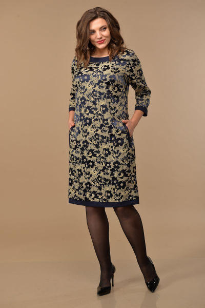 Платье Lady Style Classic 1427 т.синий-беж - фото 1