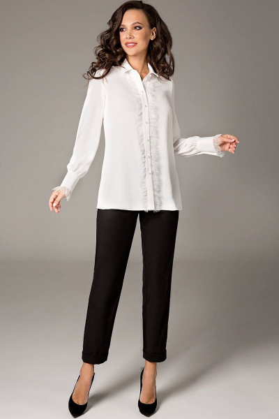 Блуза Teffi Style L-1472 молочный - фото 3